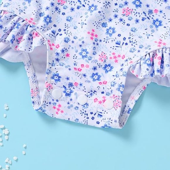 NEW Choose Infant Girls Size Floral Print UV Protection 1 Pc Outfit & Cap Set - Picture 3 of 6